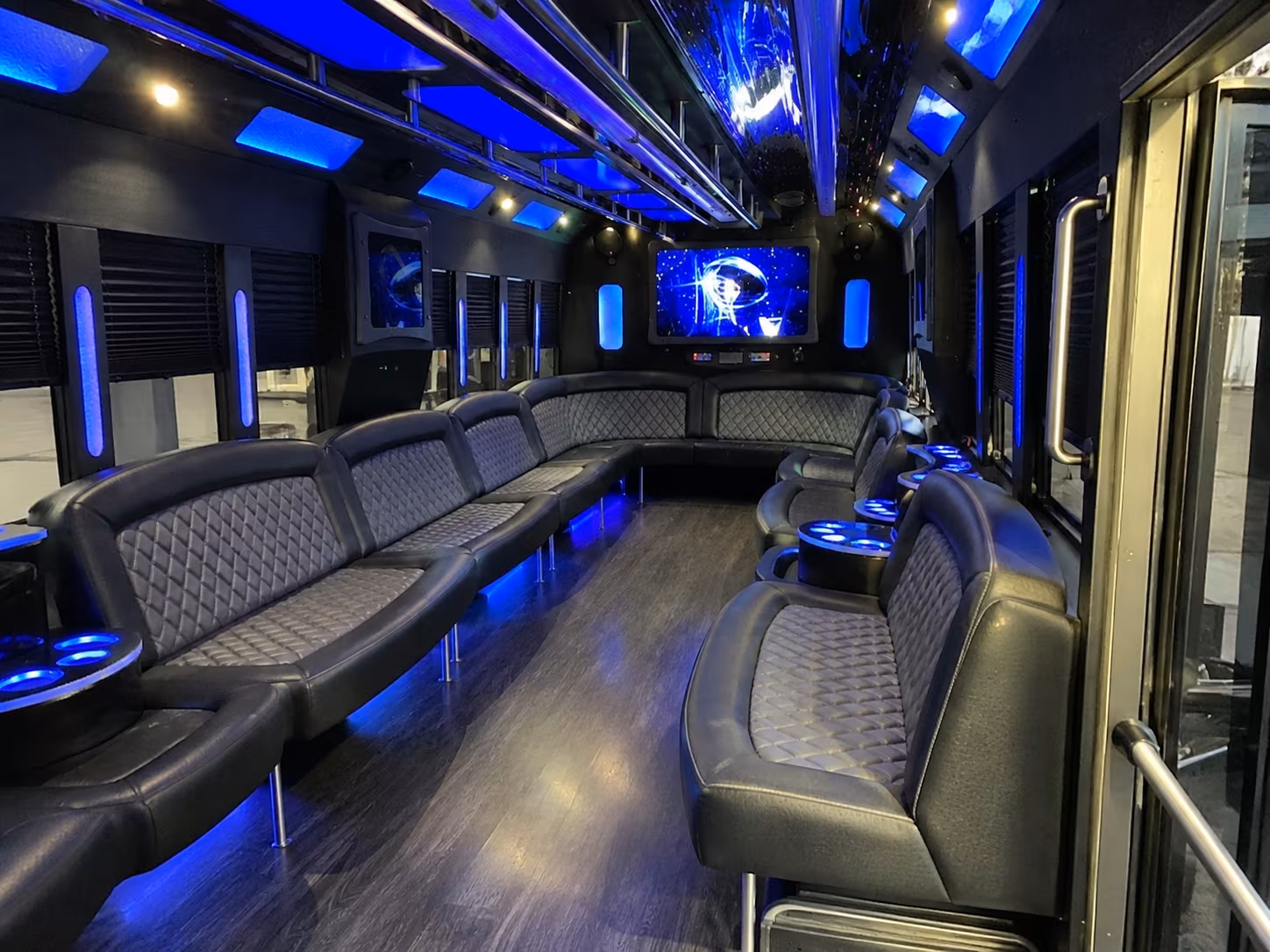 peabody 28 passenger party bus interior
