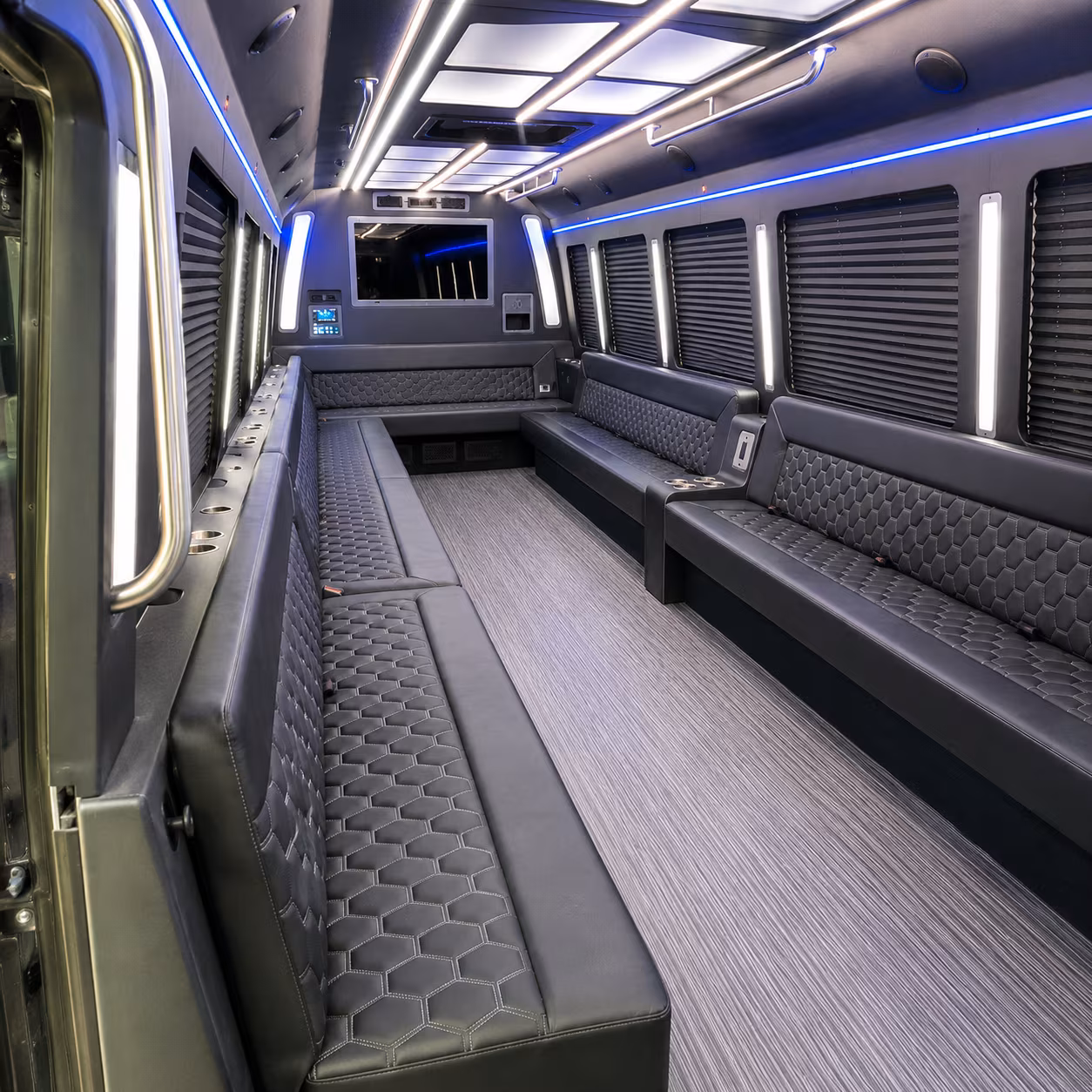 peabody 40 passenger party bus interior