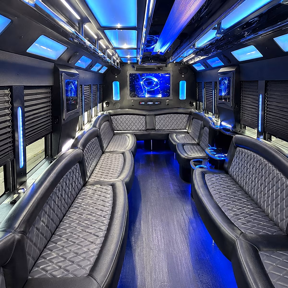 peabody 50 passenger party bus interior